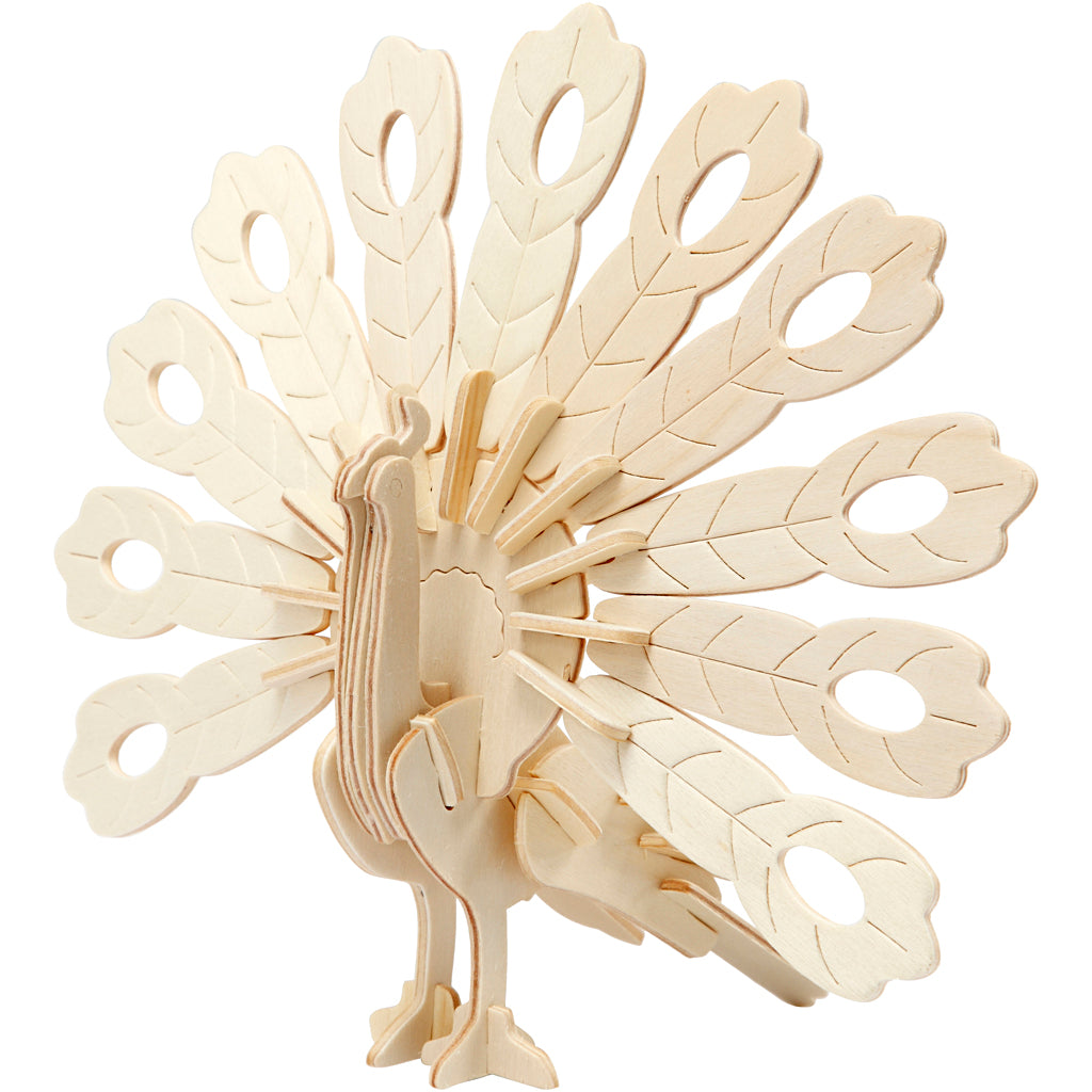 Creativ company 3d puzzel, pauw, afm 10x20,5x17,5 cm, 1 stuk