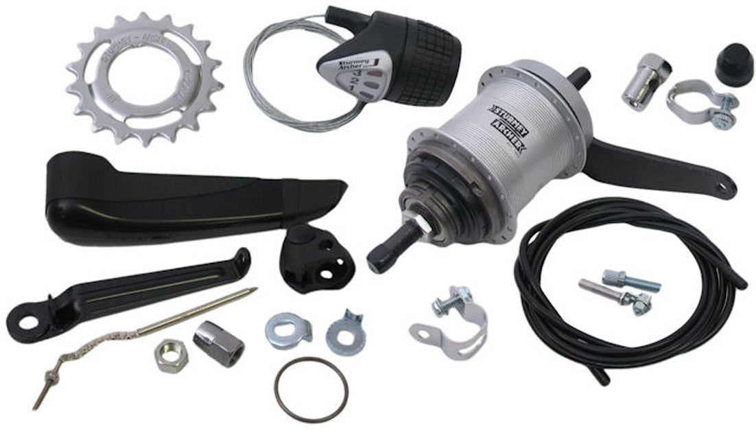 Sturmeyarcher versnellingsnaaf 3 speed sturmey archer awc terugtraprem - compleet met versteller