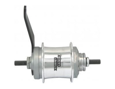 Sturmeyarcher versnellingsnaaf sturmey archer s2c duomatic 2-speed terugtrapremnaaf - 36 gaats - zilver