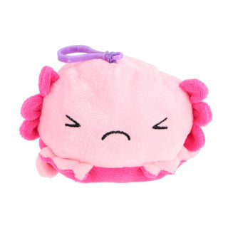 Axolotl pluche omkeer met sleutelhanger 4 assorti 10 cm