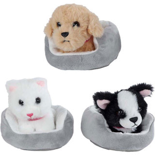 Take me home knuffel pluche - hond of poes in mand, 12cm