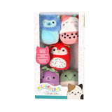 Squishmallows micromallows pluche 6,5cm 5 pack silvy, rozen aarin, roxy, gerald