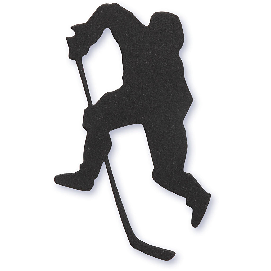 Creativ company label, ijshockey speler, afm 54x64 mm, zwart, 10 stuk 1 doos