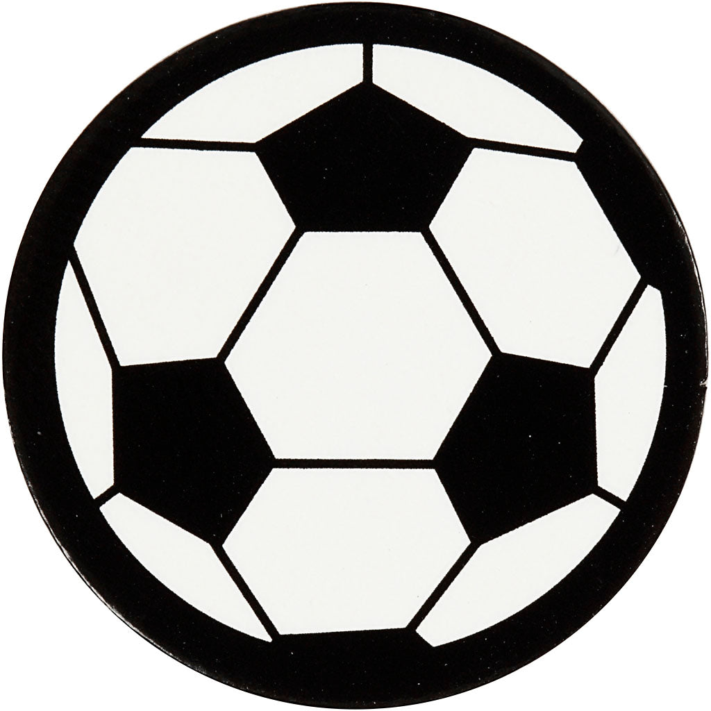 Creativ company label, voetbal, d 25 mm, wit zwart, 20 stuk 1 doos