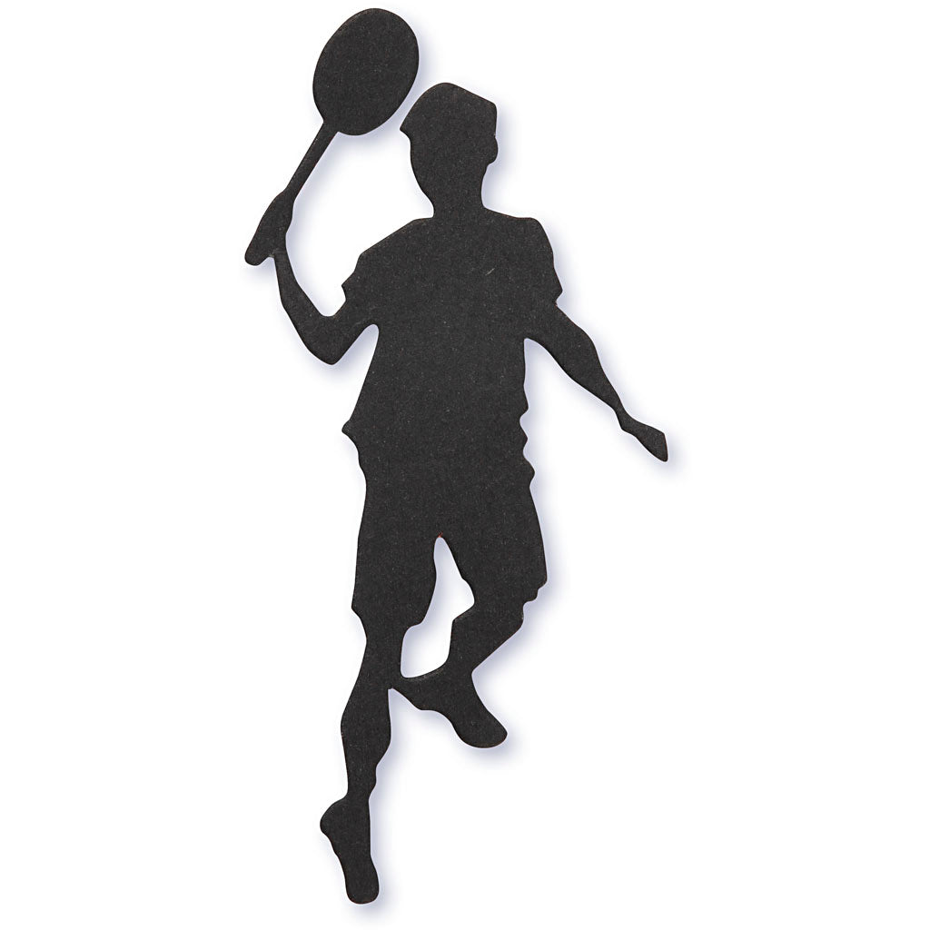 Creativ company label, badminton speler, afm 40x90 mm, zwart, 10 stuk 1 doos