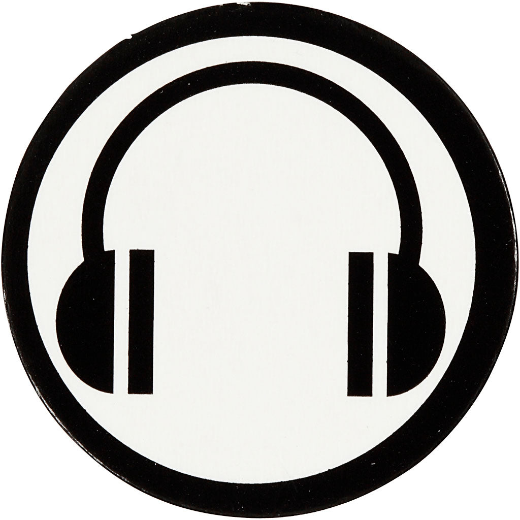 Creativ company label, d 25 mm, wit zwart, 20 stuk 1 doos