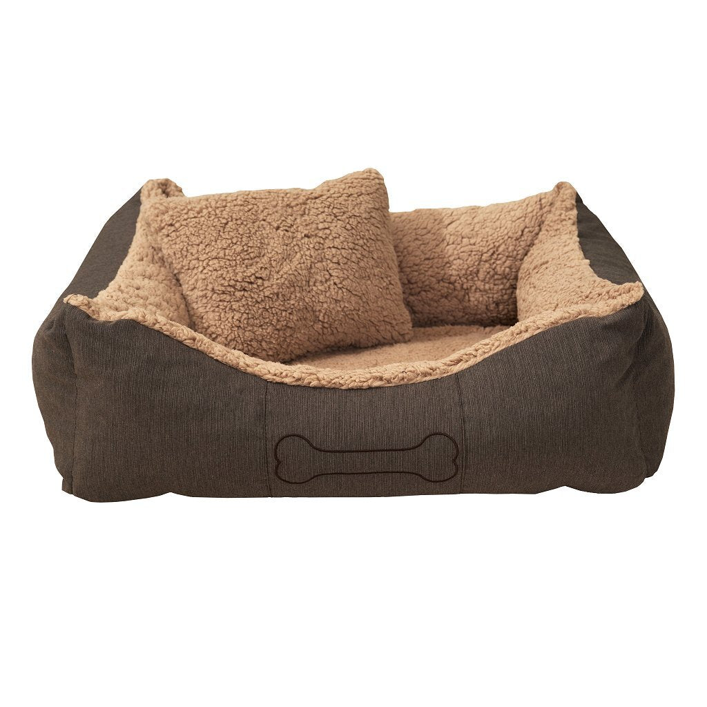 Sun garden luxe hondenmand lucky + kussen 59x67x20 cm bruin beige