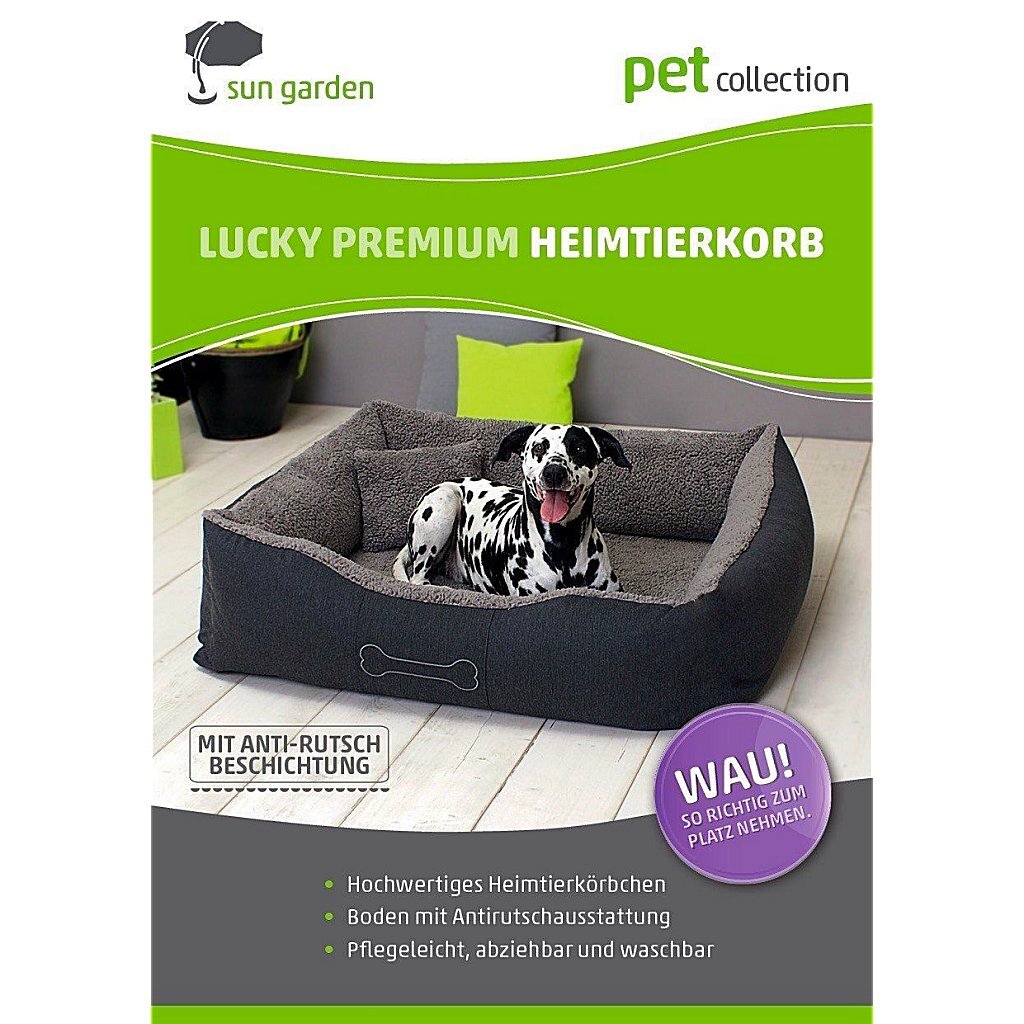Sun garden luxe hondenmand lucky + kussen 59x67x20 cm bruin beige