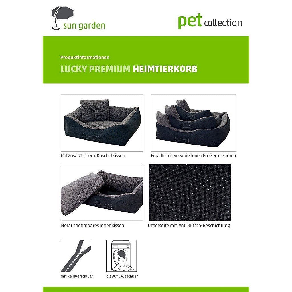 Sun garden luxe hondenmand lucky + kussen 59x67x20 cm bruin beige
