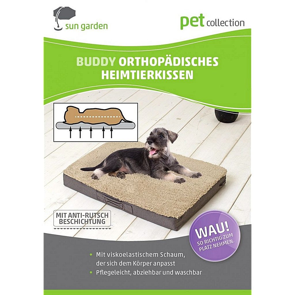 Sun garden buddy orthopedisch hondenkussen 100x65x10cm grijs antraciet