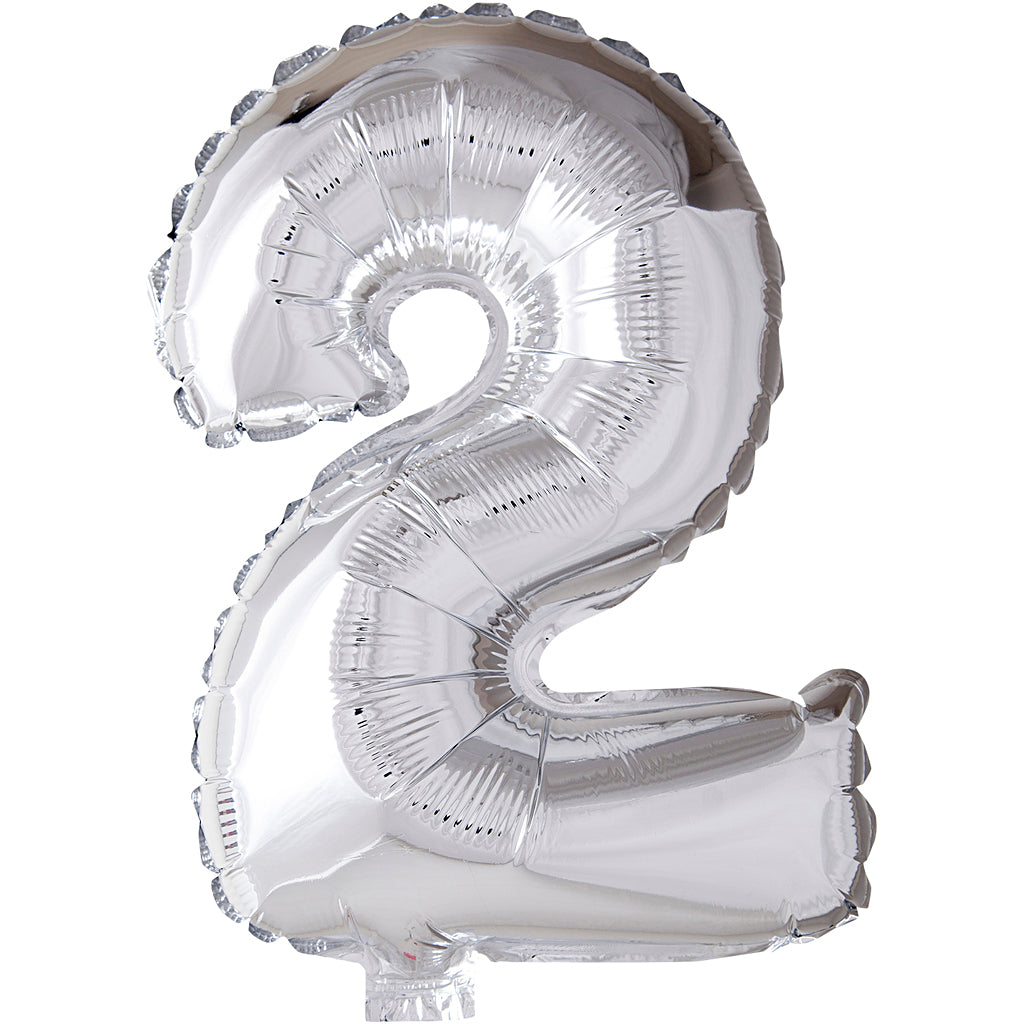 Creativ company folieballon , 2, h: 41 cm, zilver, 1 stuk