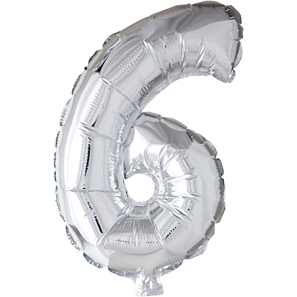 Creativ company folieballon , 6, h: 41 cm, zilver, 1 stuk
