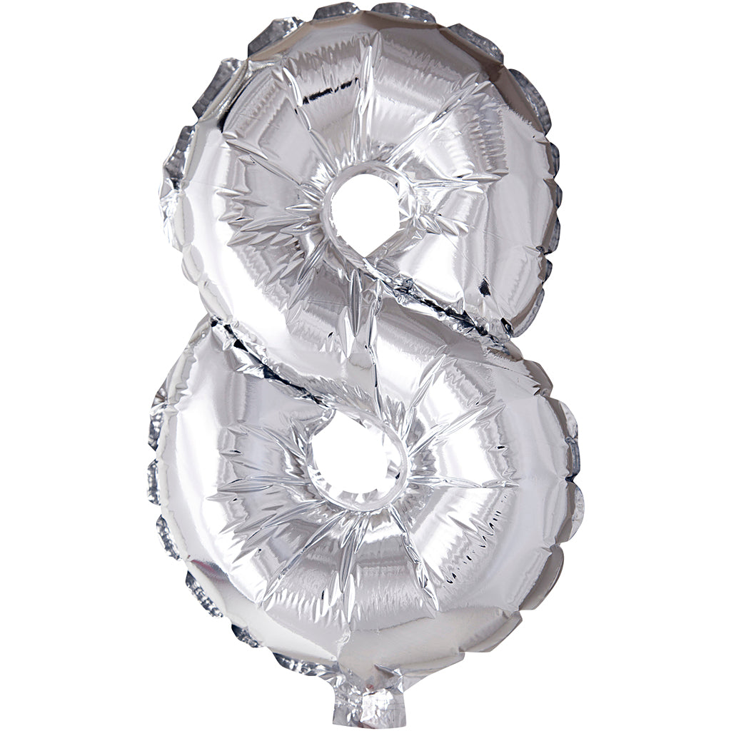Creativ company folieballon , 8, h: 41 cm, zilver, 1 stuk