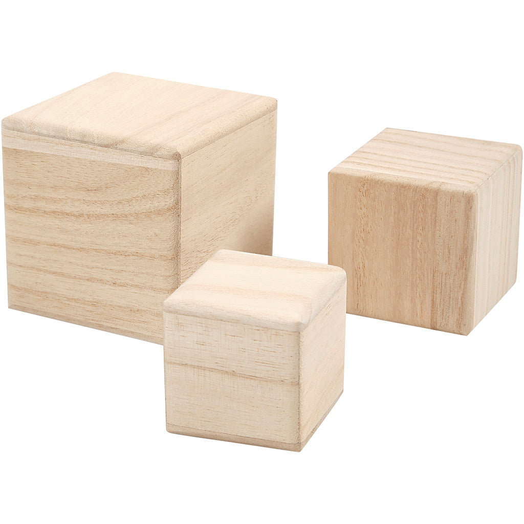 Creativ company kubussen, afm 5+6+8 cm, 3 stuk 1 doos
