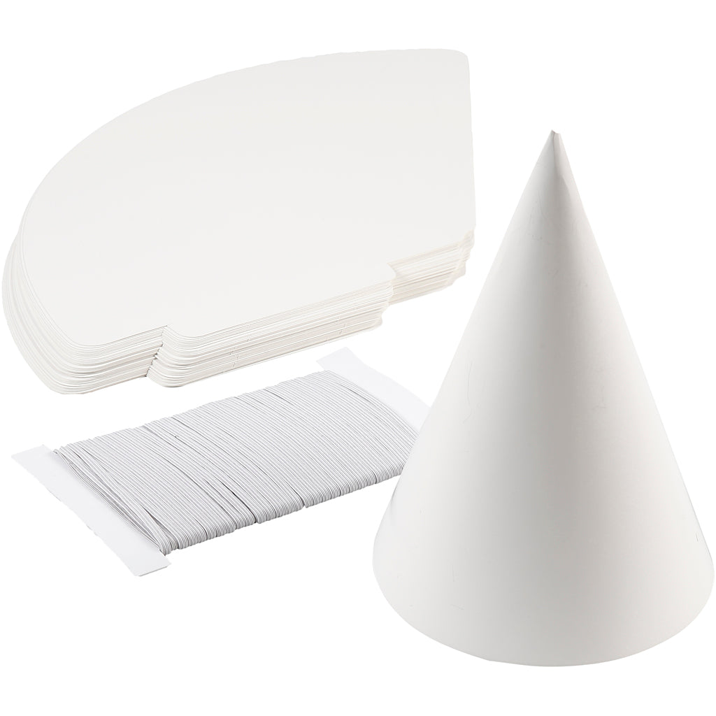 Creativ company kegel, h: 23 cm, d 16,5 cm, 230 gr, wit, 50 stuk 1 doos