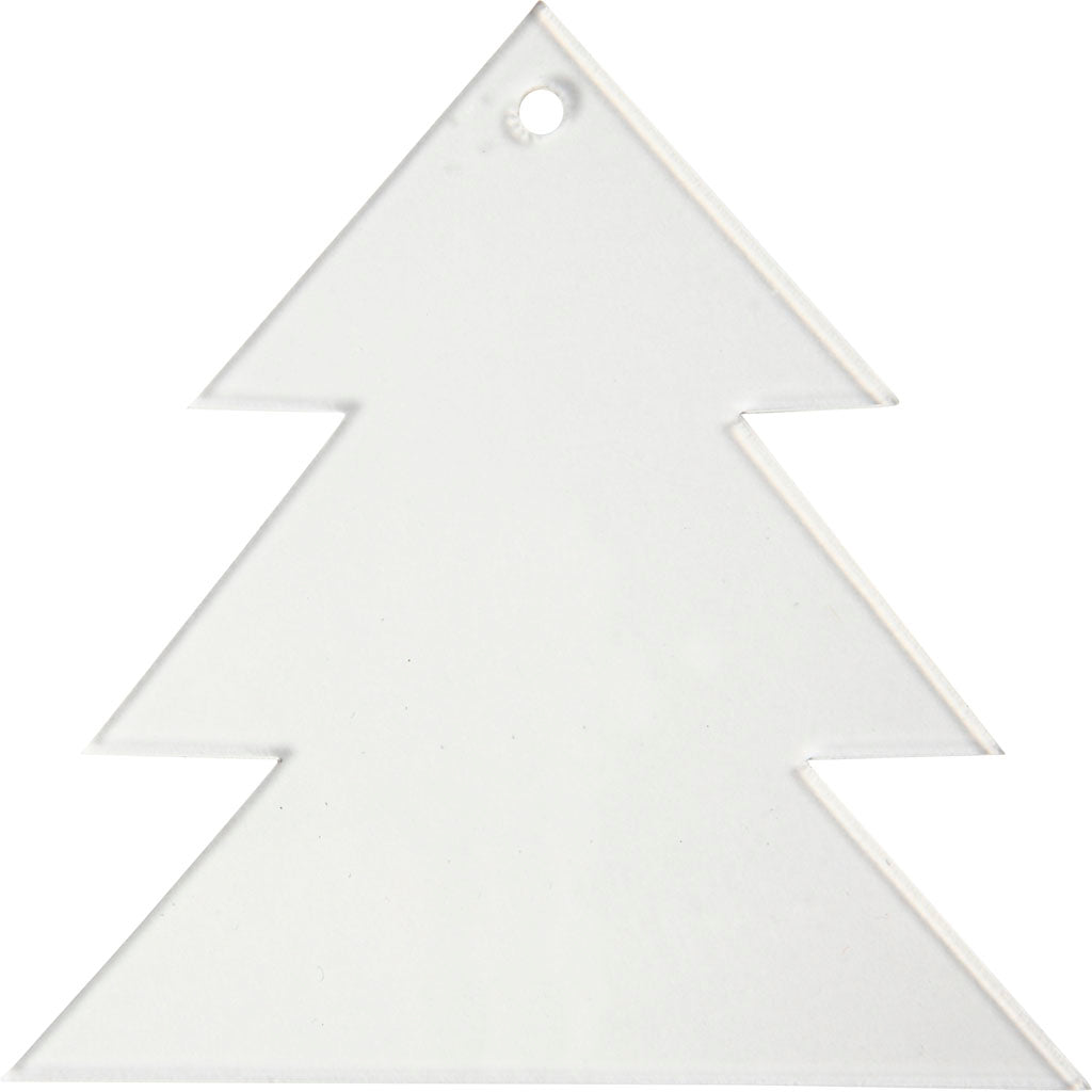 Creativ company acryl hangers, kerstboom, h: 8 cm, dikte 2 mm, 5 stuk 1 doos