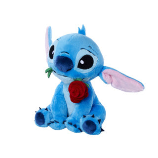Stitch pluche 25 cm stitch met roos