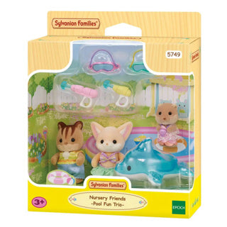 Epoch sylvanian families trio peutervriendjes zwembad fun