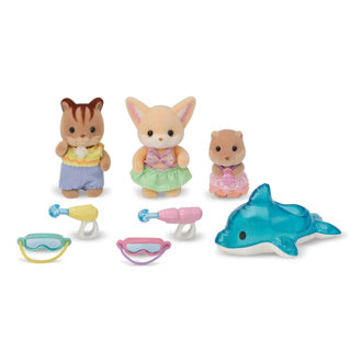 Epoch sylvanian families trio peutervriendjes zwembad fun