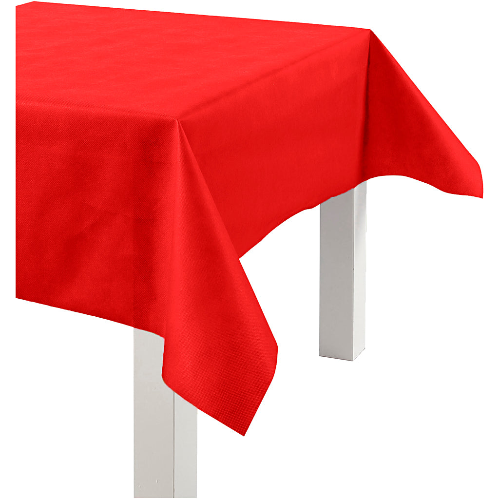 Creativ company tafelkleed gemaakt van namaaktextiel, b: 125 cm, 70 gr, rood, 10 m 1 rol