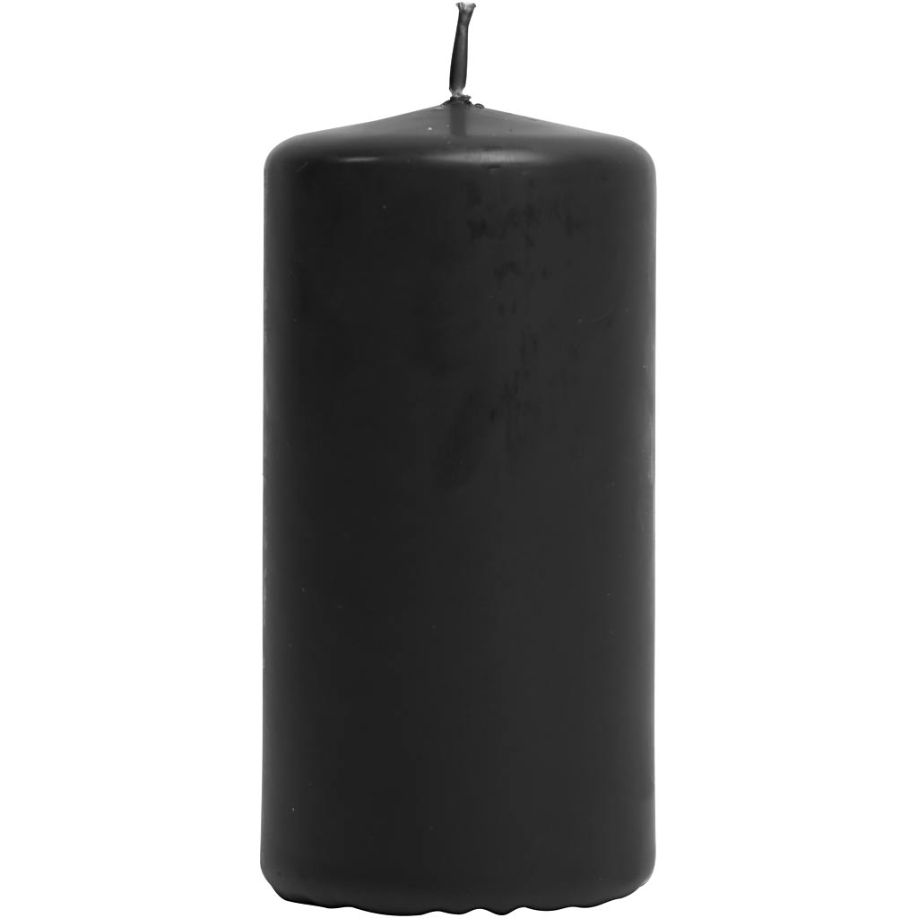 Creativ company kaarsen, h: 100 mm, d 50 mm, zwart, 12 stuk 1 doos
