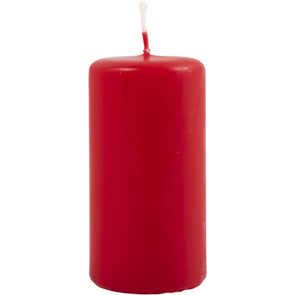 Creativ company kaarsen, h: 100 mm, d 50 mm, rood, 6 stuk 1 doos
