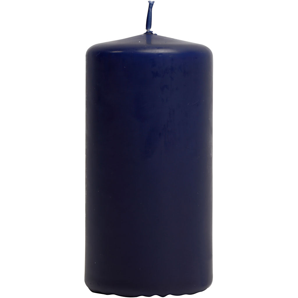 Creativ company kaarsen, h: 100 mm, d 50 mm, blauw, 6 stuk 1 doos
