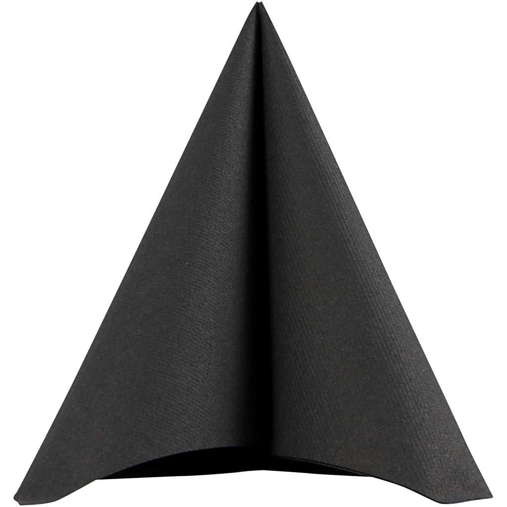 Creativ company servetten, afm 40x40 cm, 60 gr, zwart, 20 stuk 1 doos