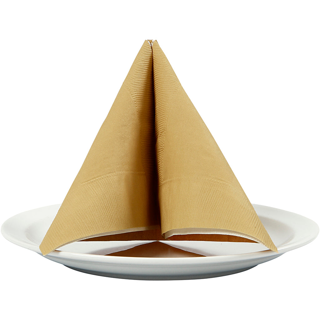 Creativ company servetten, afm 40x40 cm, 60 gr, goud, 20 stuk 1 doos