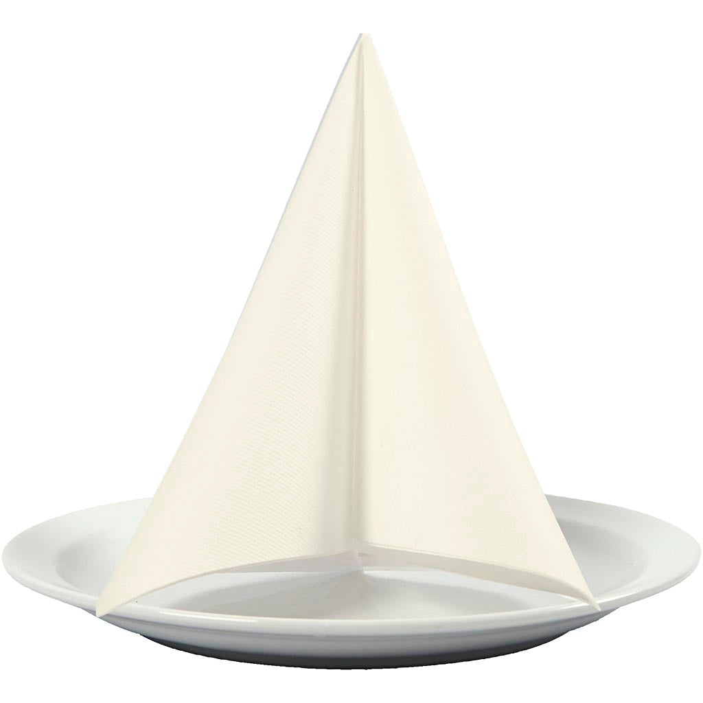 Creativ company servetten, afm 40x40 cm, 60 gr, off-white, 20 stuk 1 doos