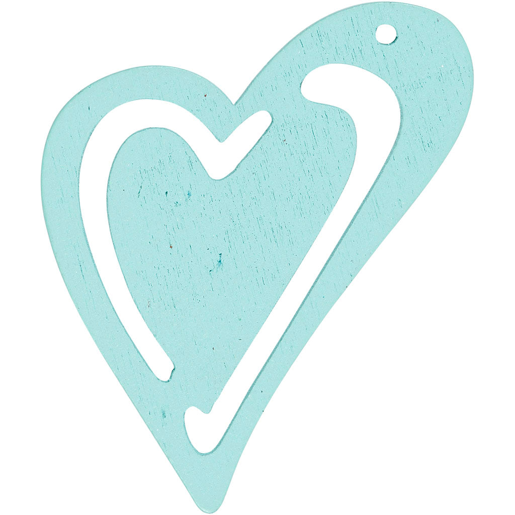 Creativ company hart, afm 55x45 mm, dikte 2 mm, turquoise, 10 stuk 1 doos