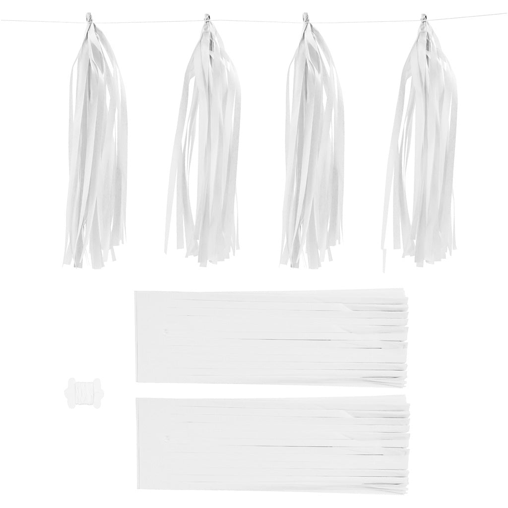 Creativ bedrijfskwastjes, afm 12x35 cm, 14 gr, wit, 12 stuk 1 doos