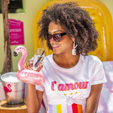 Dreamscape | rosé gouden opblaasbare bekerhouder flamingo