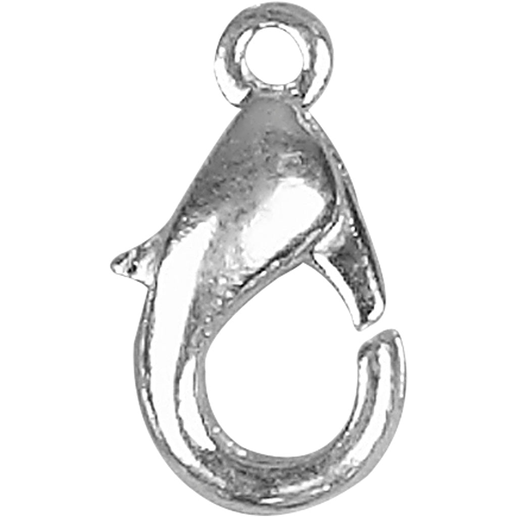 Creativ company karabijnhaken, l: 12 mm, verzilverd, 5 stuk 1 doos