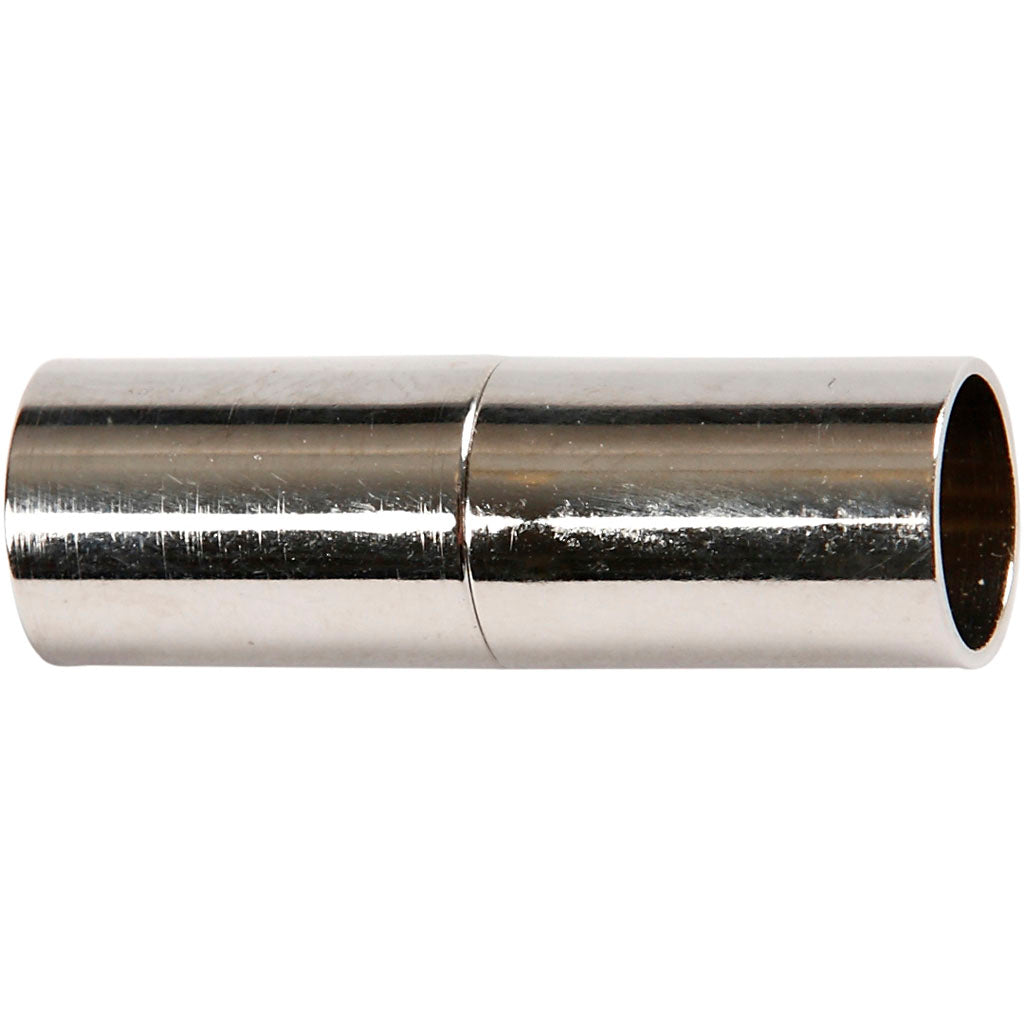 Creativ company magnetische sluiting, l: 23 mm, gatgrootte 6 mm, verzilverd, 2 stuk 1 doos