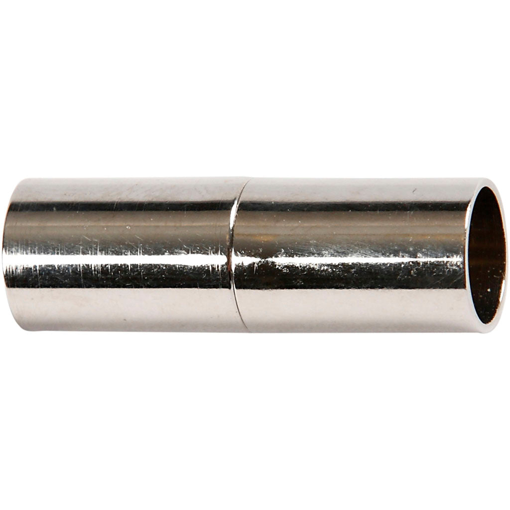 Creativ company magnetische sluiting, l: 20 mm, gatgrootte 5 mm, verzilverd, 2 stuk 1 doos