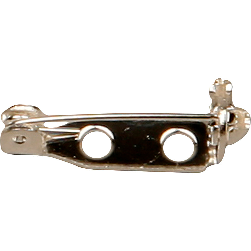 Creativ company brochespeld, l: 15 mm, verzilverd, 10 stuk 1 doos
