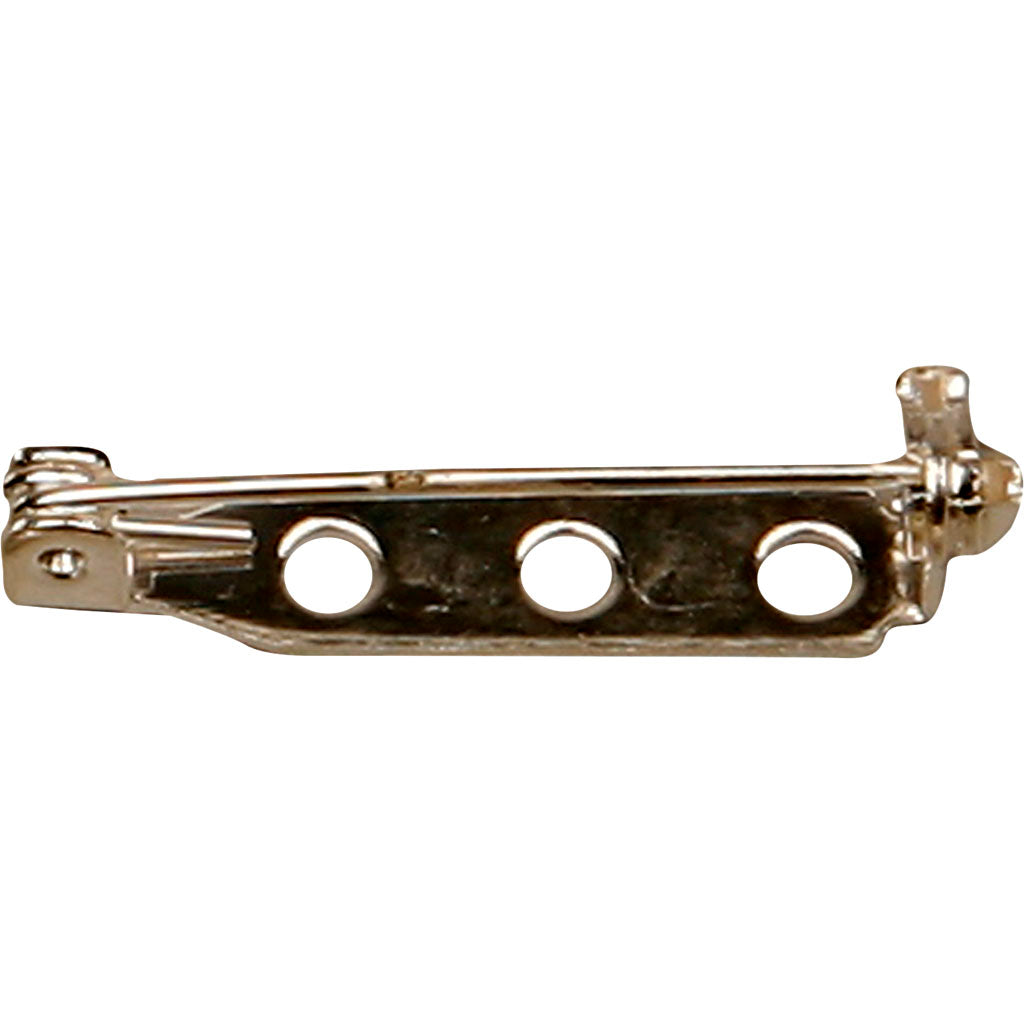 Creativ company brochespeld, l: 25 mm, verzilverd, 10 stuk 1 doos