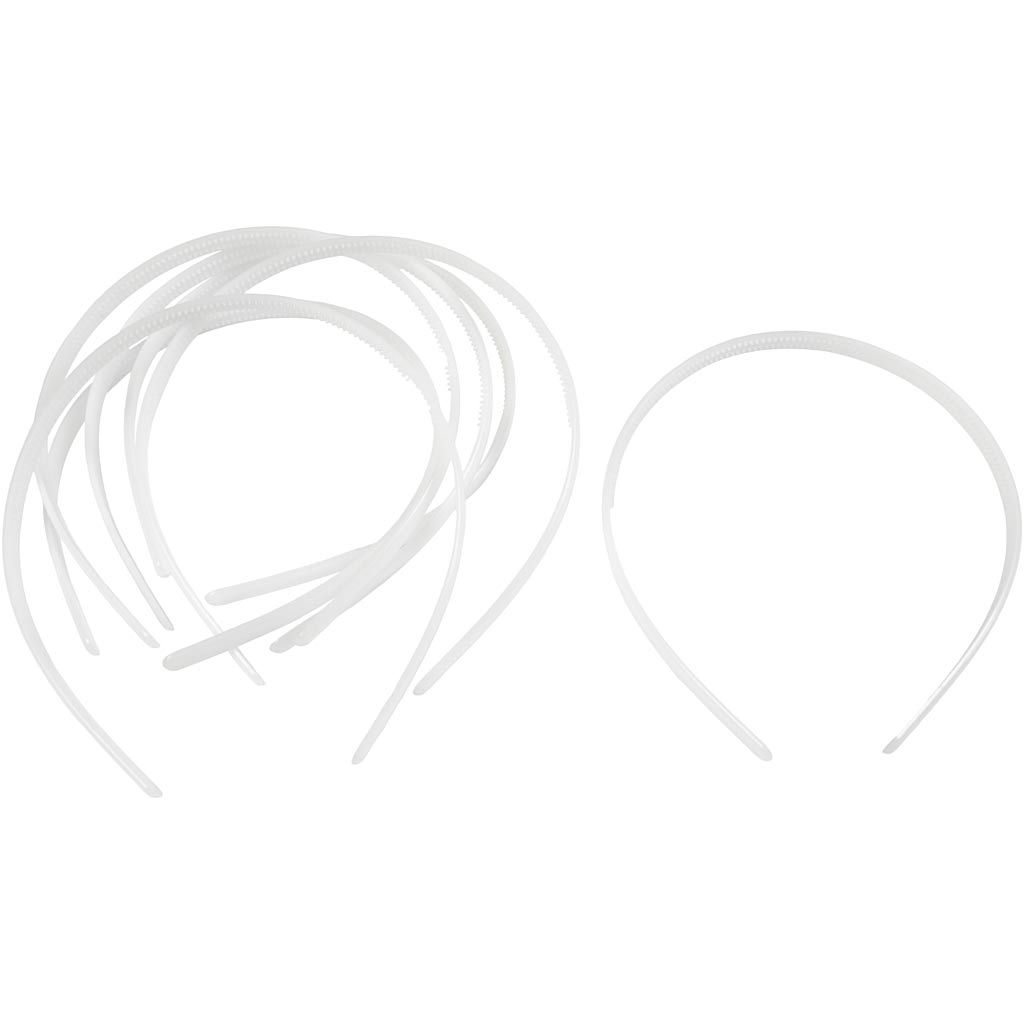 Creativ company haarbanden, b: 8 mm, wit, 20 stuk 1 doos