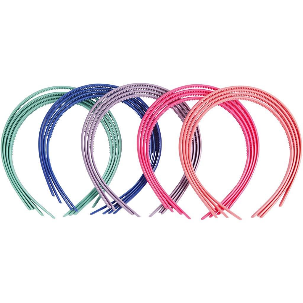Creativ company haarbanden, b: 8 mm, diverse kleuren, 20 stuk 1 doos