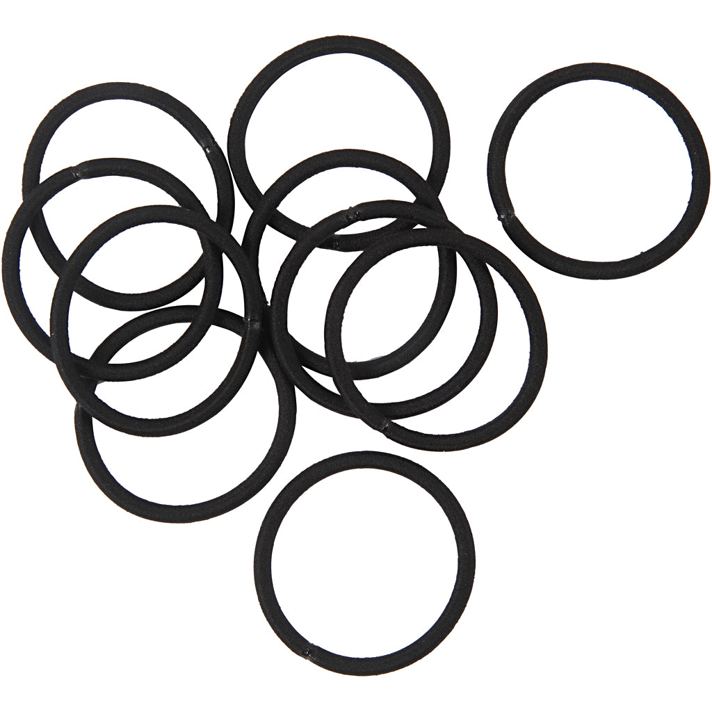 Creativ company haarelastiek, d 45 mm, zwart, 10 stuk 1 doos