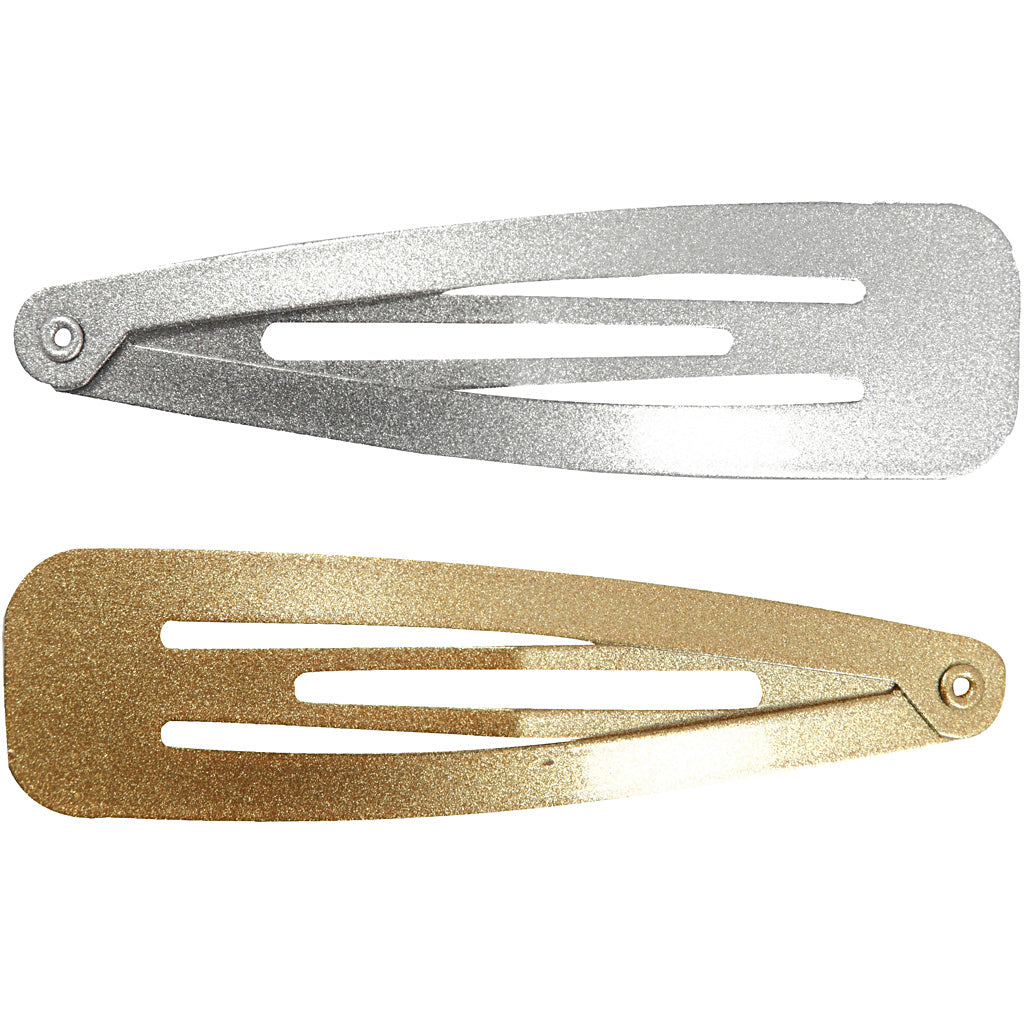 Creativ company haarspeld, l: 66 mm, b: 17 mm, goud, zilver, 4 stuk 1 doos