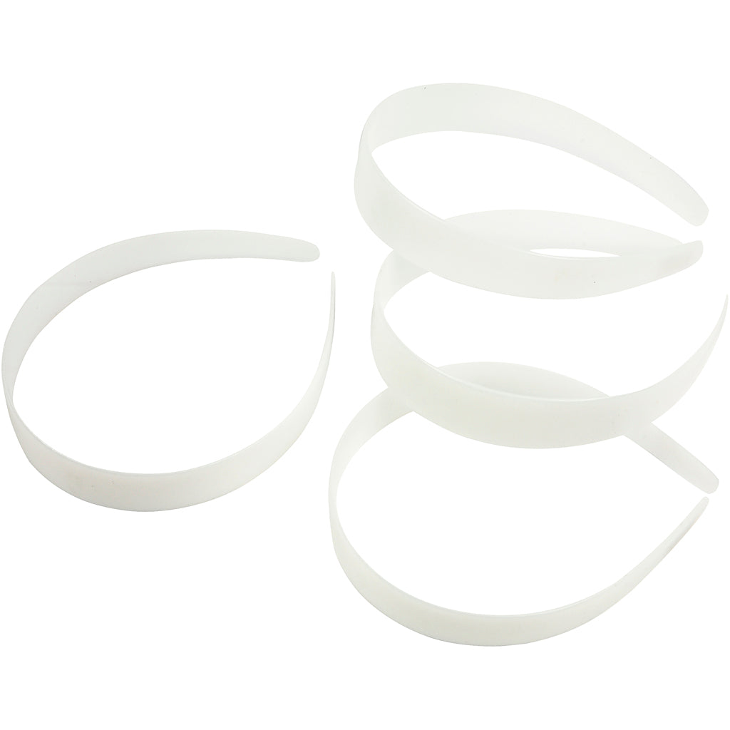 Creativ company haarbanden, b: 25 mm, wit, 5 stuk 1 doos