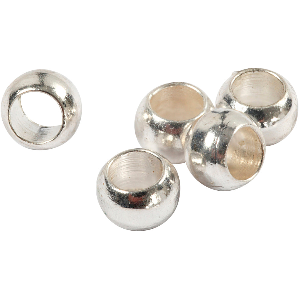 Creativ company knijpkralen, d 2,5 mm, zilver, 100 stuk 1 doos