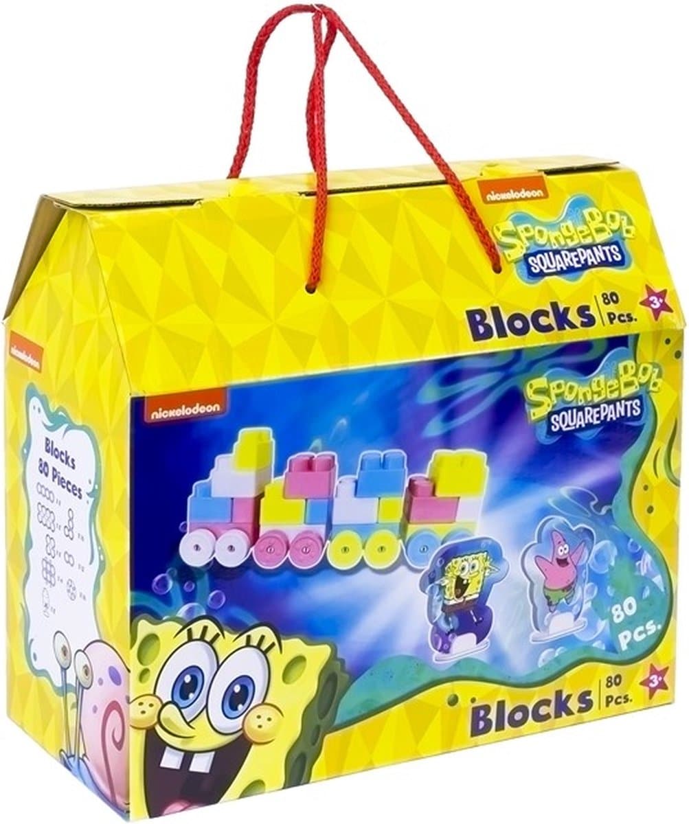 Spongebob squarepants 80 bouwblokken past op de bekende grote andere blokken