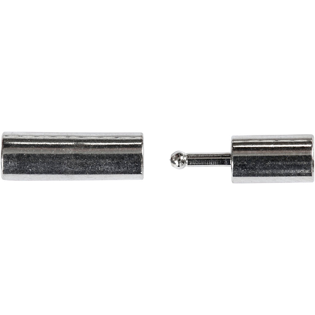 Creativ company magnetische sluiting, afm 3x14 mm, gatgrootte 2 mm, verzilverd, 40 stuk 1 doos