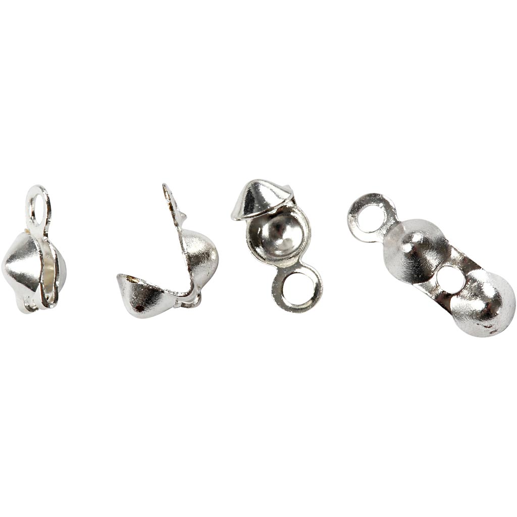Creativ company kalot, l: 8 mm, d 3 mm, verzilverd, 100 stuk 1 doos