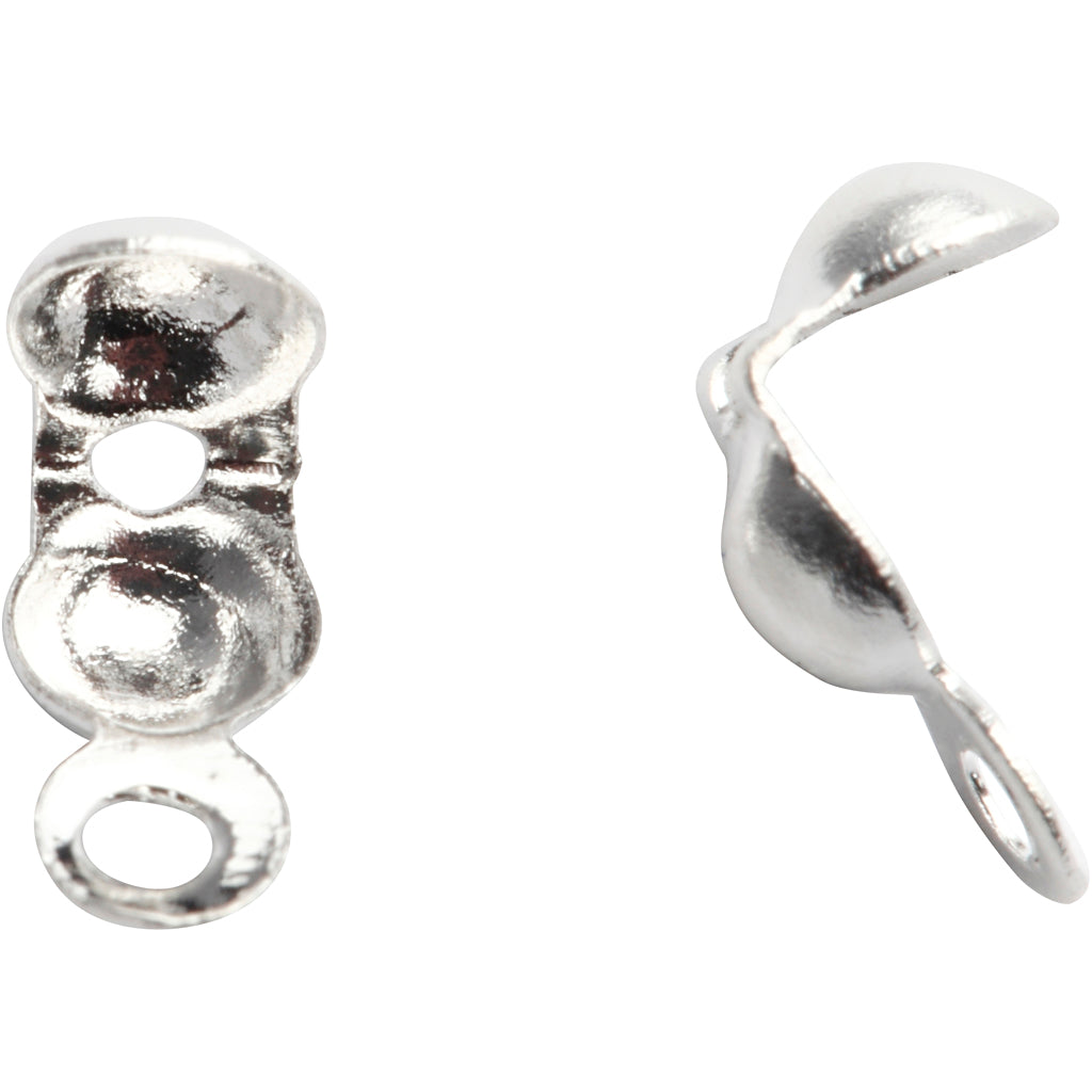 Creativ company kalot, l: 8 mm, d 3 mm, verzilverd, 20 stuk 1 doos