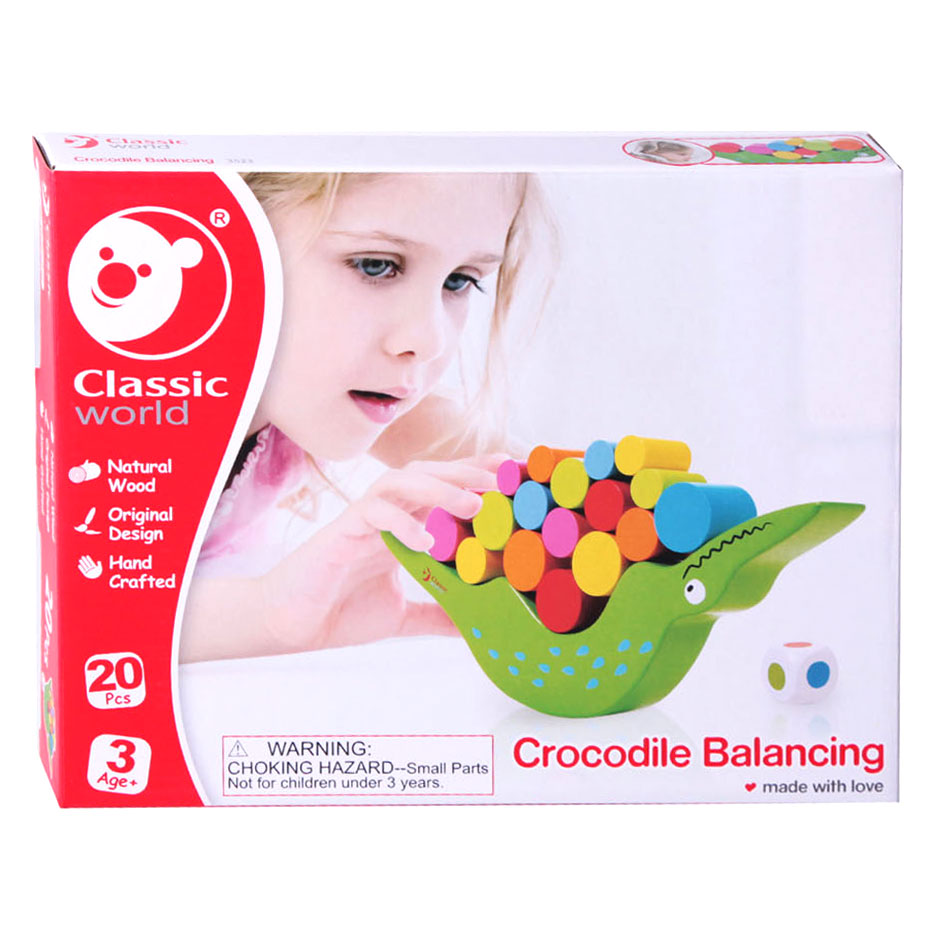 Classic World World Houten Balansspel Krokodil, 20dlg.