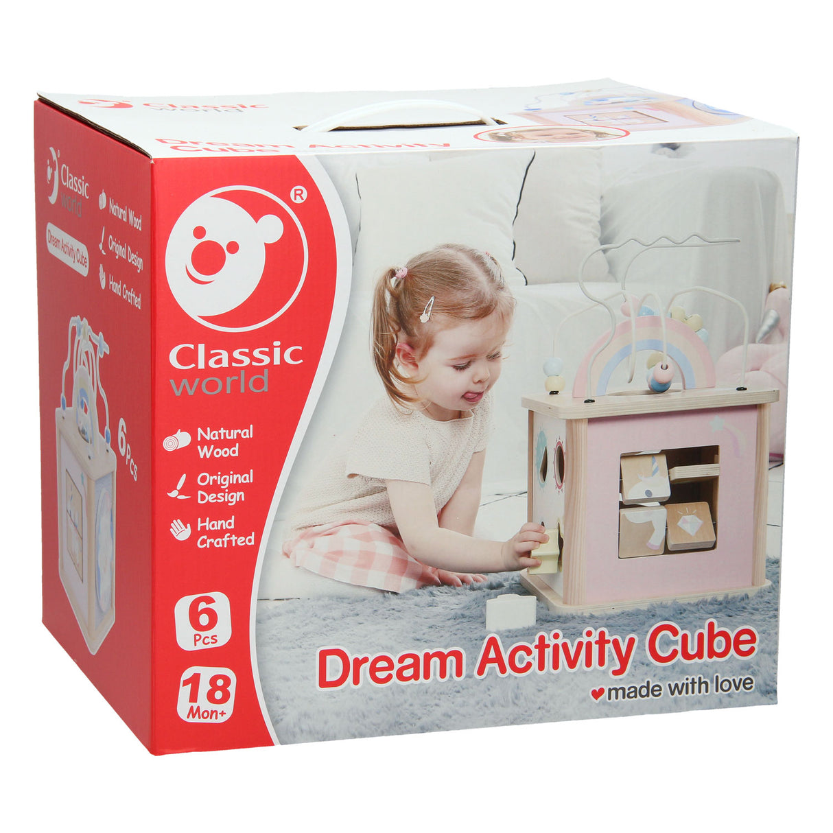 Classic World World Houten Activiteitenkubus
